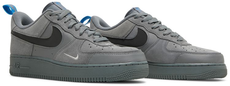 Nike Air Force 1 Low Cut Out Swoosh   Grey
