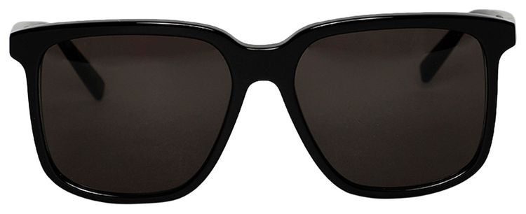 Saint Laurent Glossy Classic Rectangular Sunglasses Black