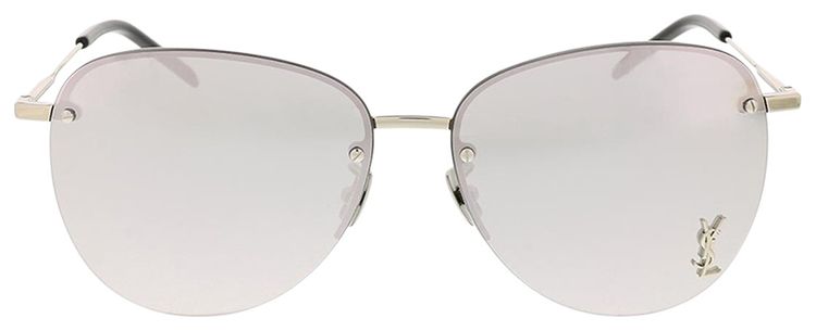 Saint Laurent Round Metal Sunglasses Silver