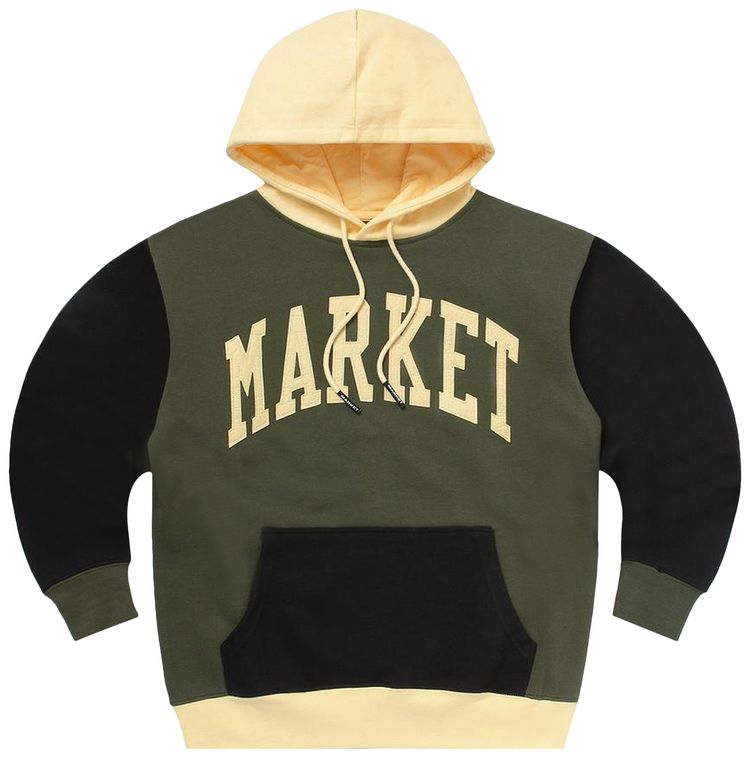 Market Colorblock Hoodie BlackGrey
