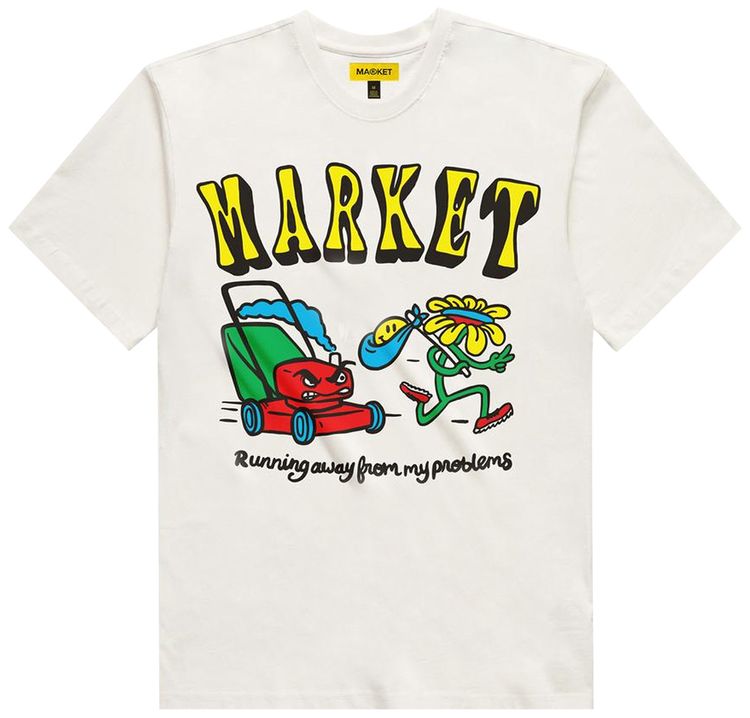 Market Smiley Running Away Tee Cream