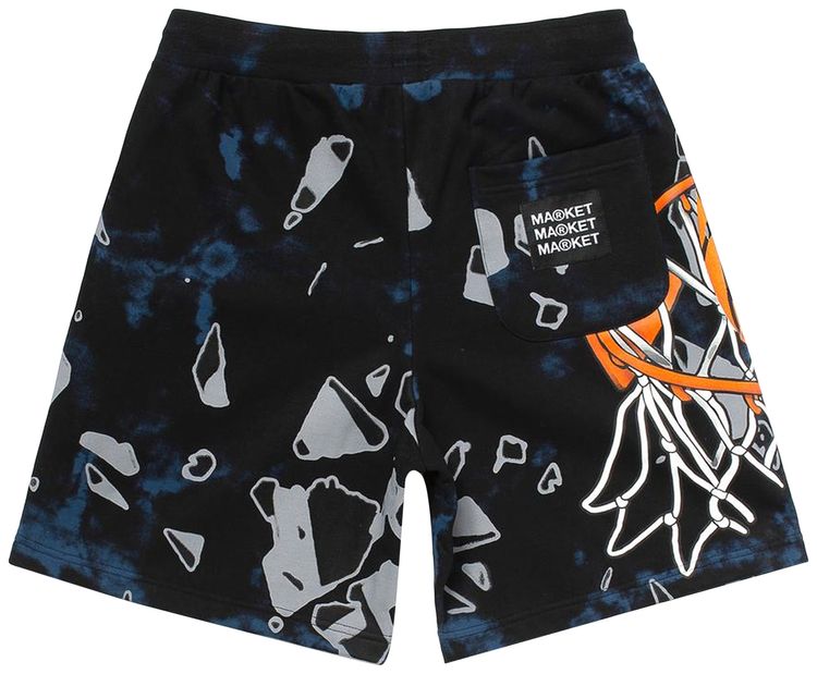 Market Shattered Backboard Sweatshorts BlackBlue Tie Dye