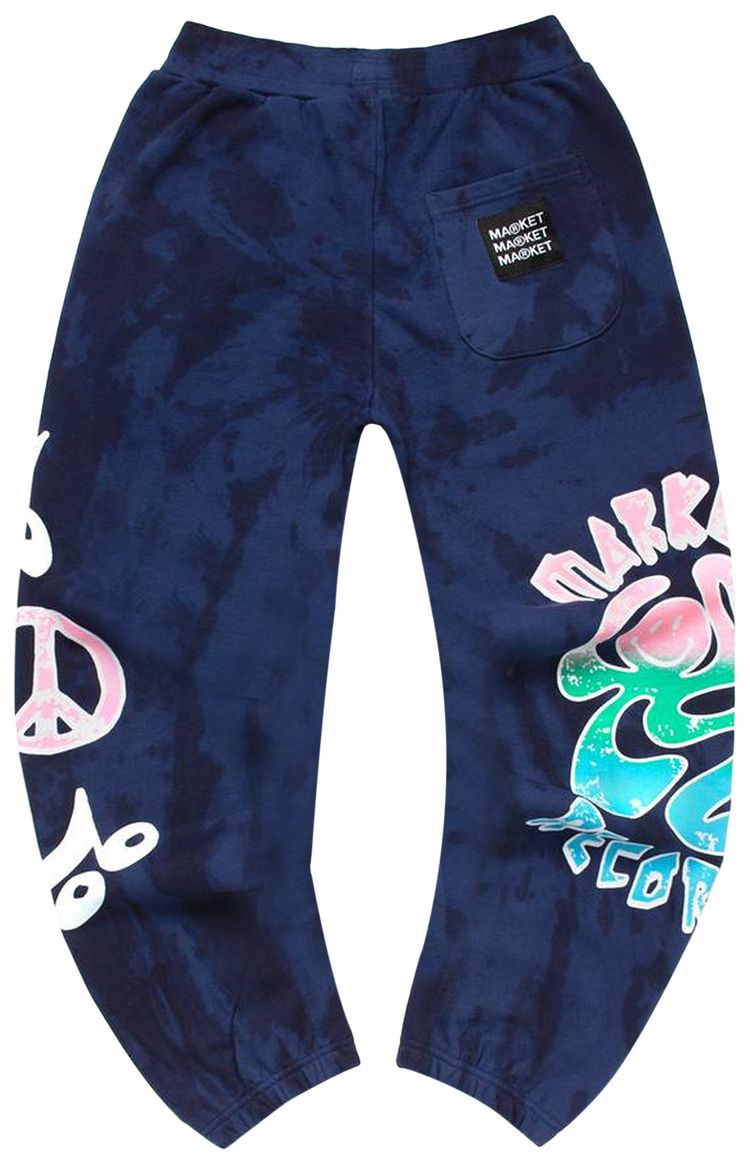 Market Smiley Records Angel Sigh Sweatpants Navy Tie Dye