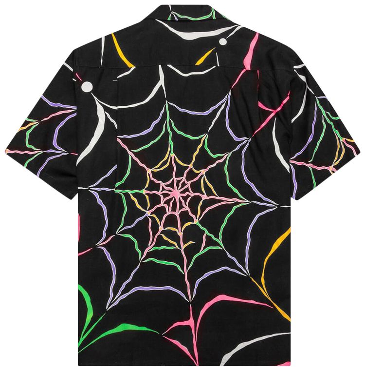 Wacko Maria Wolfs Head Short Sleeve Hawaiian Shirt Black