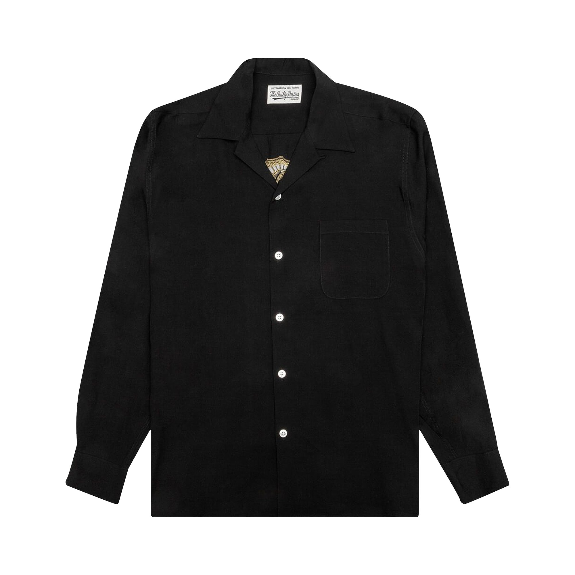 Buy Wacko Maria Long-Sleeve 50's Shirt Type-2 'Black' - 21FW WMS OC08 BLAC  | GOAT