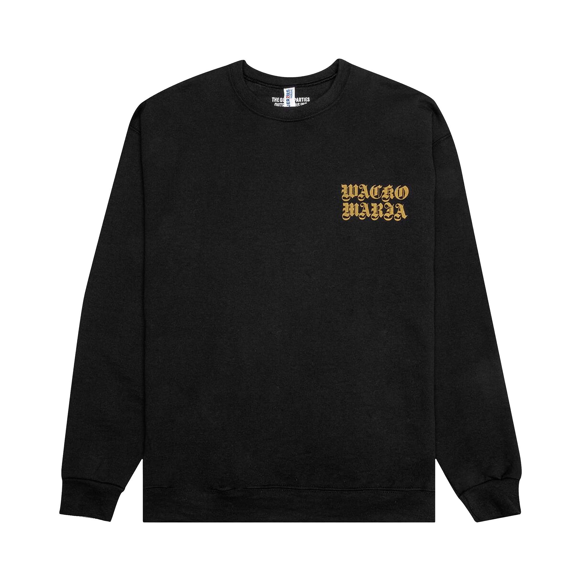 Wacko Maria Crewneck Sweatshirt Type-1 'Black' | GOAT