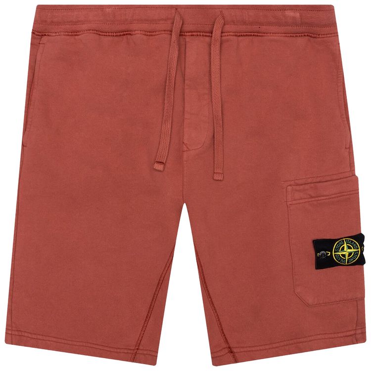 Stone Island Fleece Shorts Brick Red