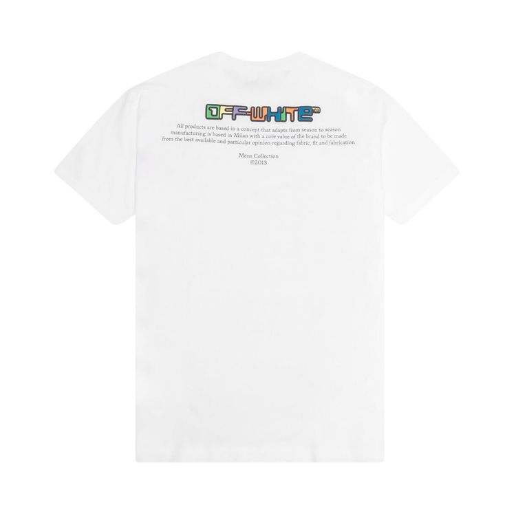 Off White Full Color Type Short Sleeve Slim Tee WhiteMulticolor