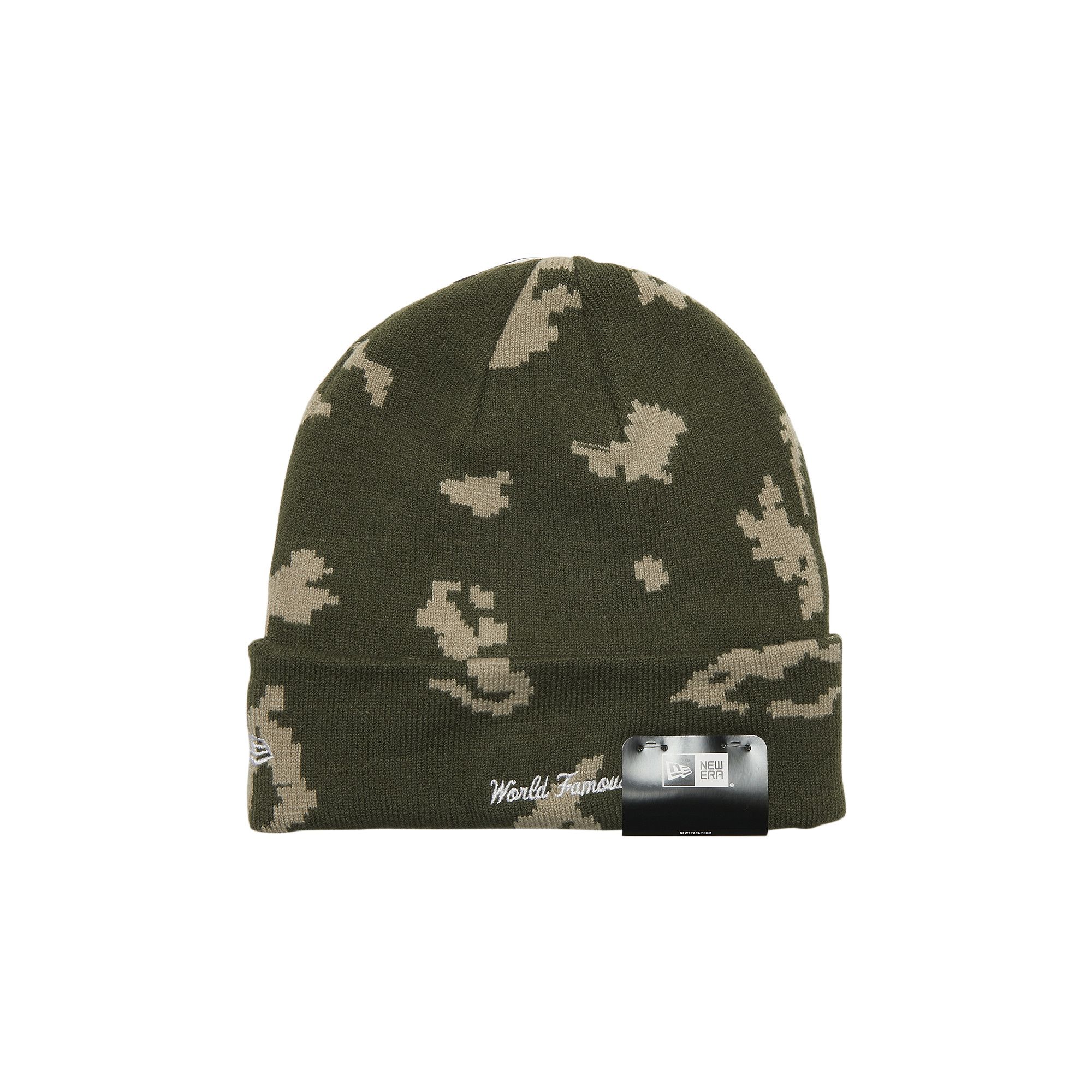 Buy Supreme x New Era Box Logo Beanie 'Olive Russian Camo