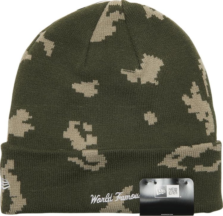 Supreme x New Era Box Logo Beanie Olive Russian Camo