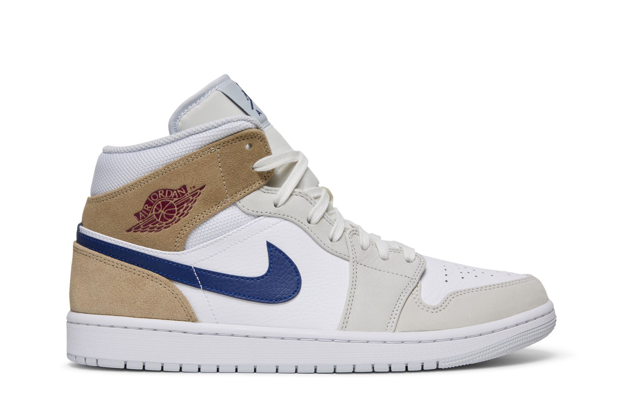 Size 12.0 Air Jordan 1 Mid White Khaki Blue Void