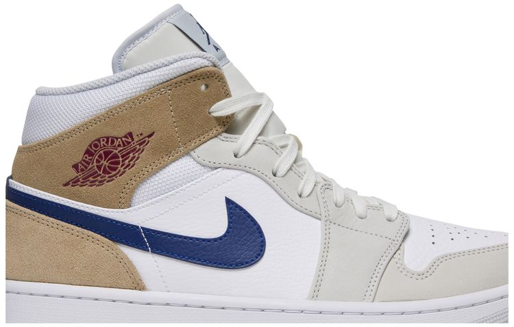 Air Jordan 1 Mid White Khaki Blue Void