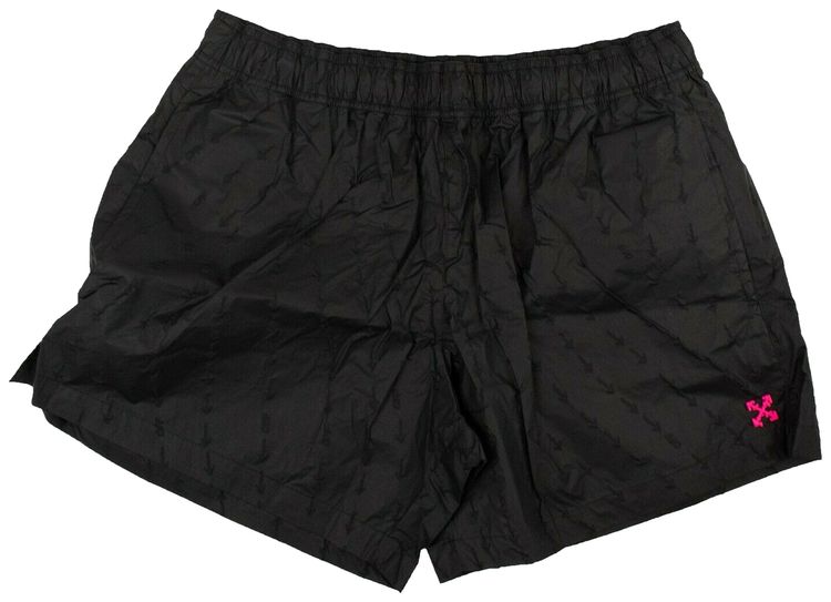 Off White Arrow Stitch Track Shorts Black