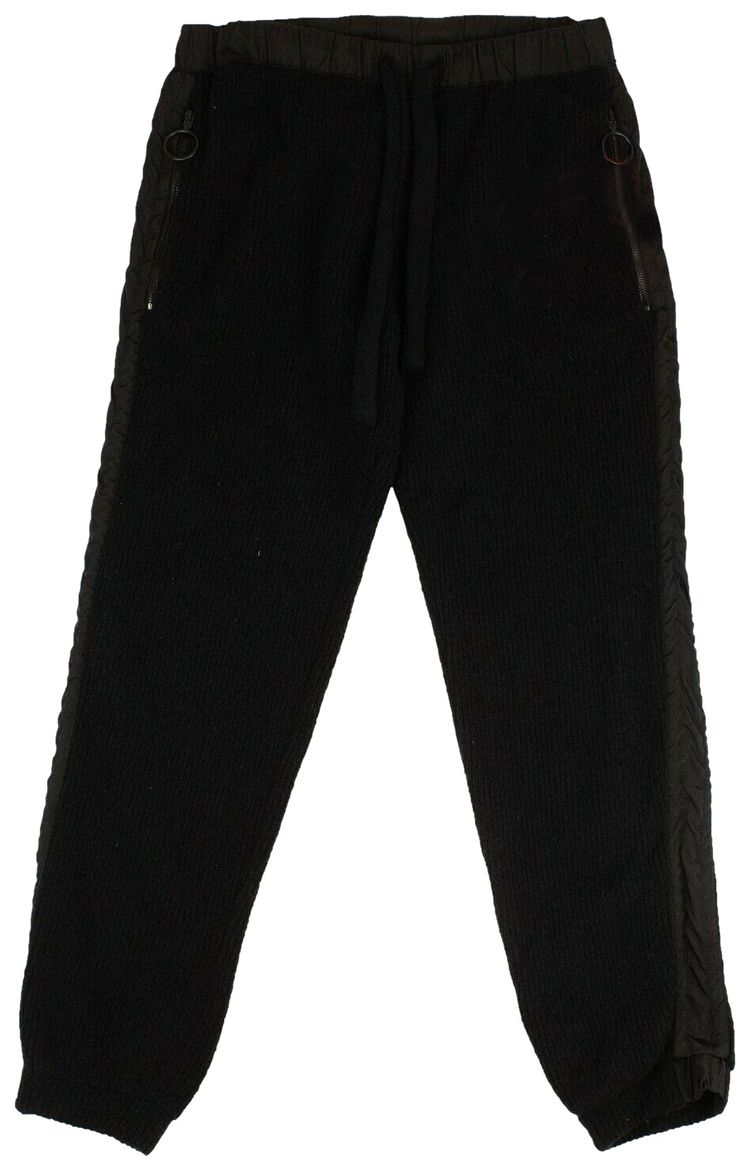Off White Ribbed Knit Sweatpants Black