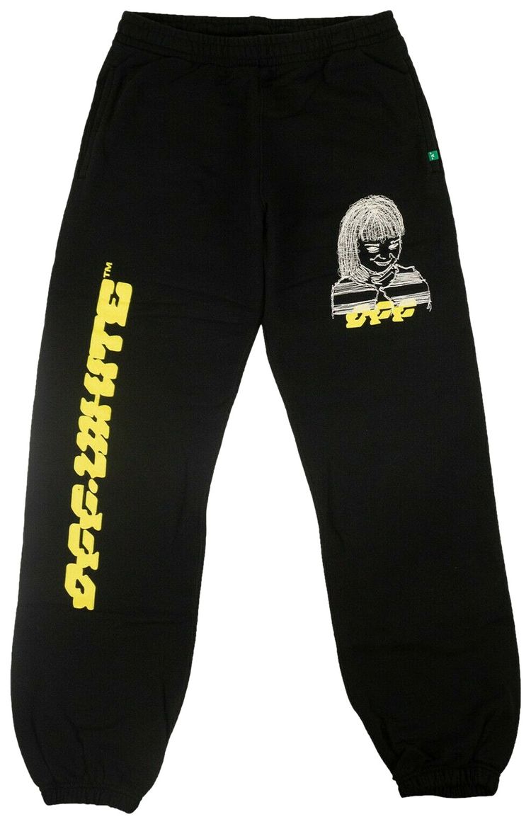 Off White Disrupted Logo Slim Sweatpants Black