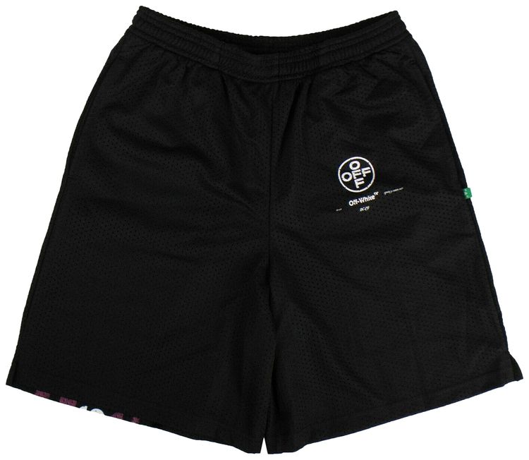Off White Mesh Track Shorts Black