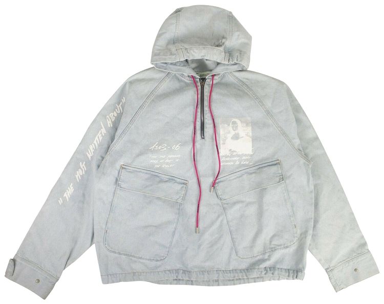 Off White Mona Lisa Light Denim Jacket Blue