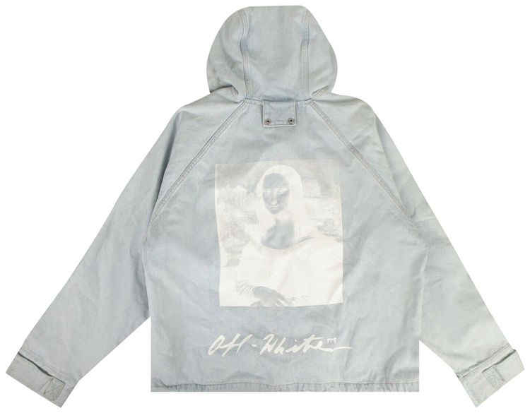 Off White Mona Lisa Light Denim Jacket Blue