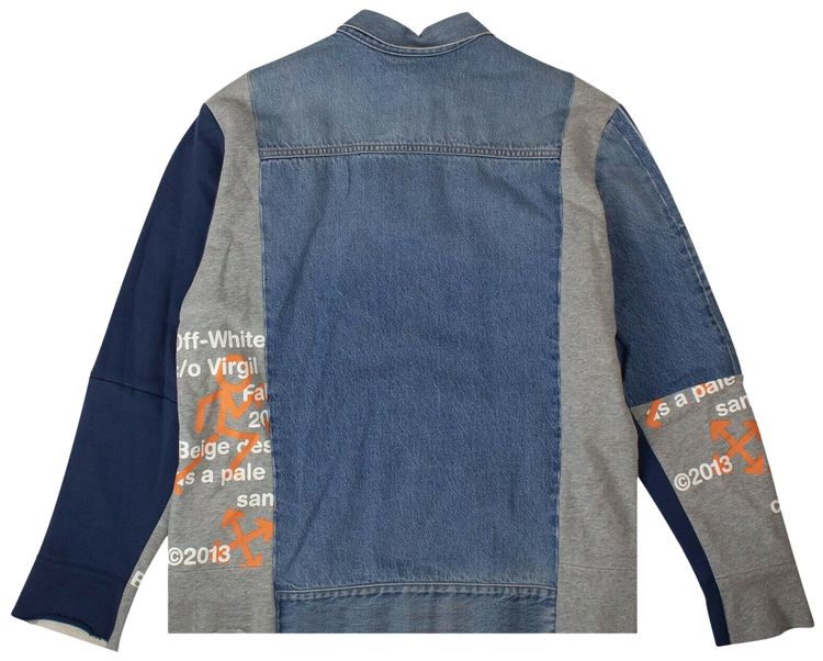 Off White Panelled Denim Jacket Blue