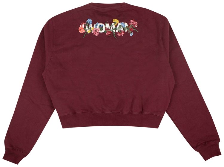 Off White Flower Sweatshirt Maroon