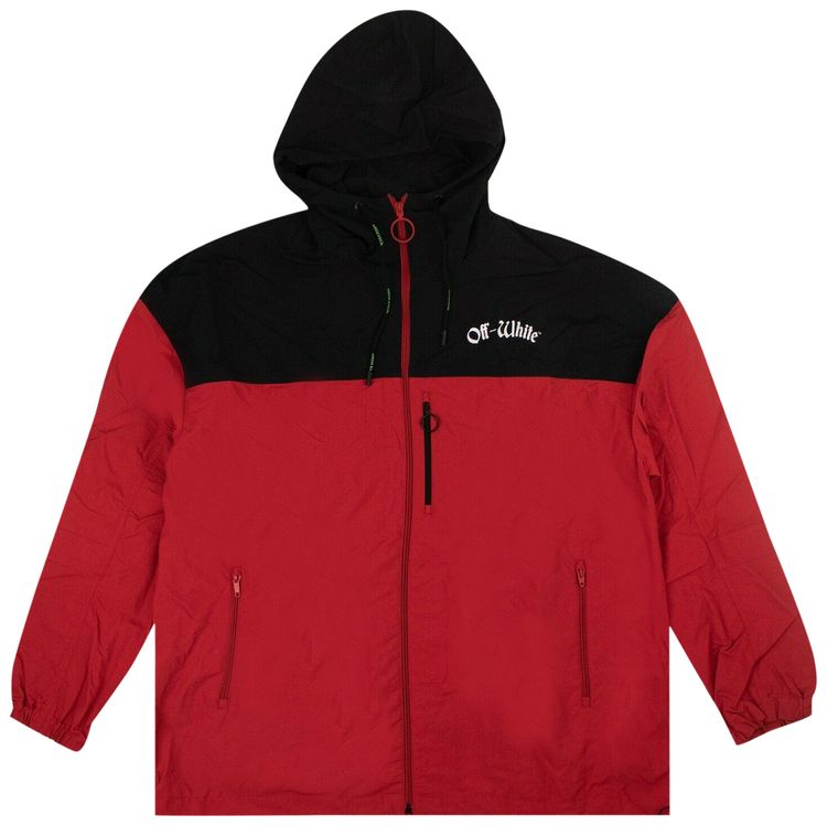 Off White Logo Hoodie Red