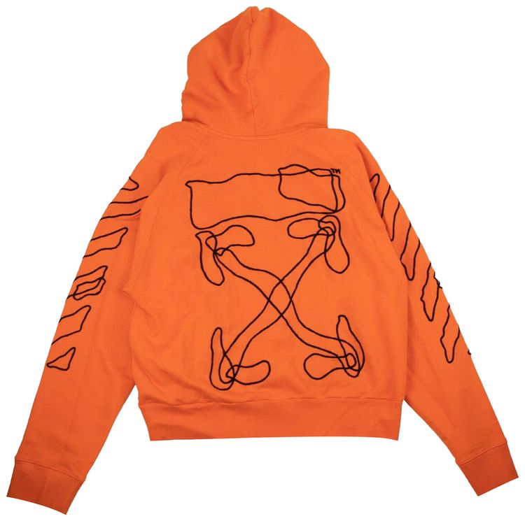 Off White Abstract Arrows Hoodie Orange