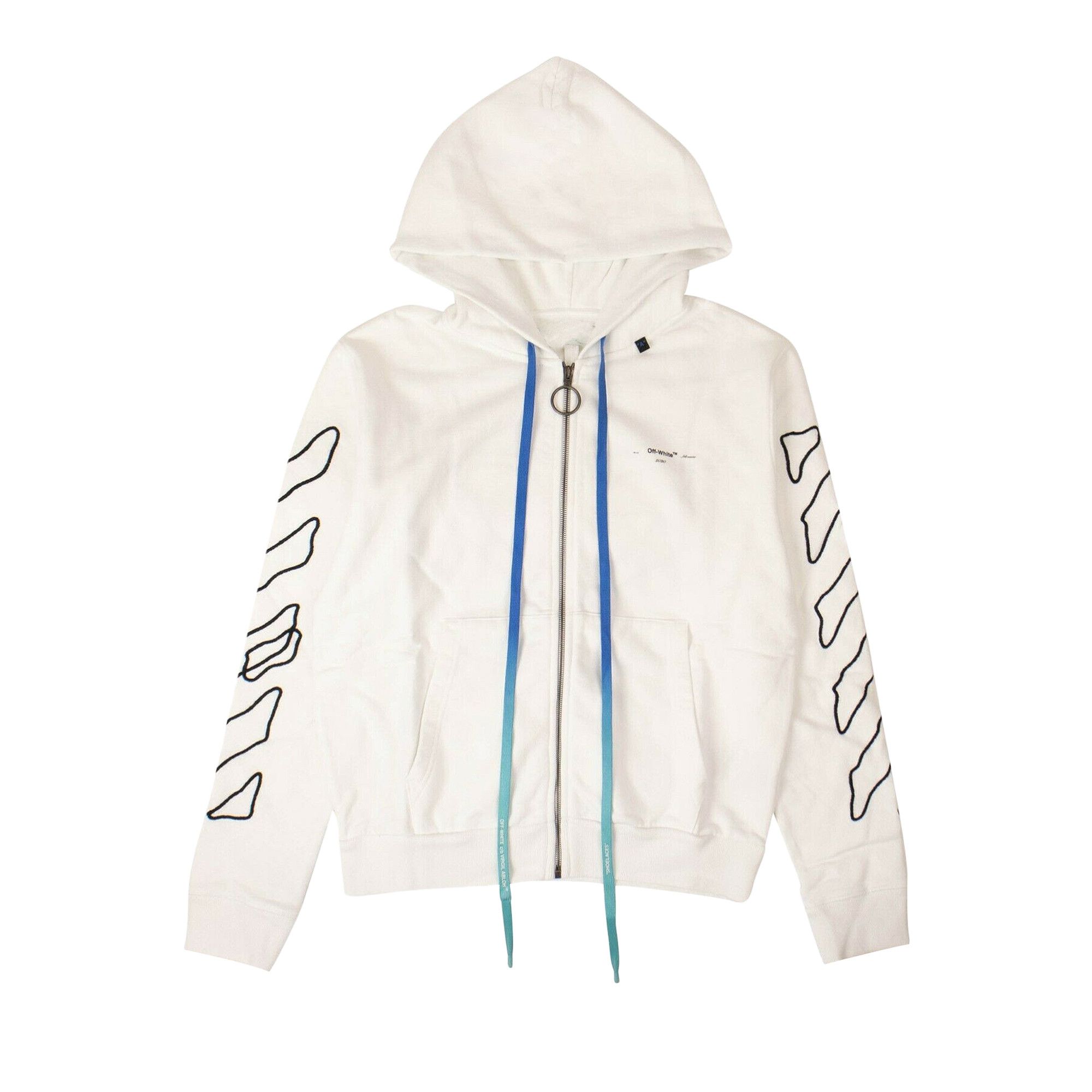 Off white gradient zip cheap up hoodie