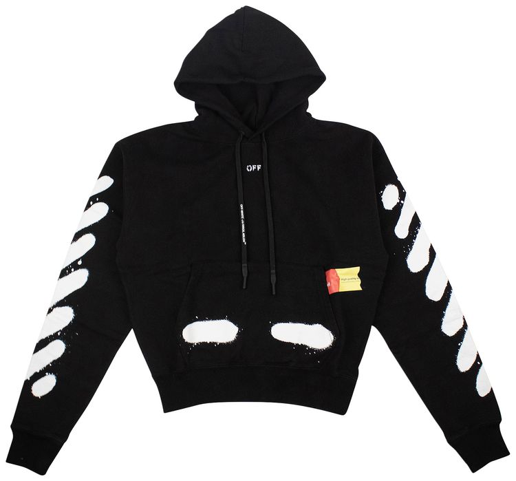 Off White Spray Paint Sweatshirt Black