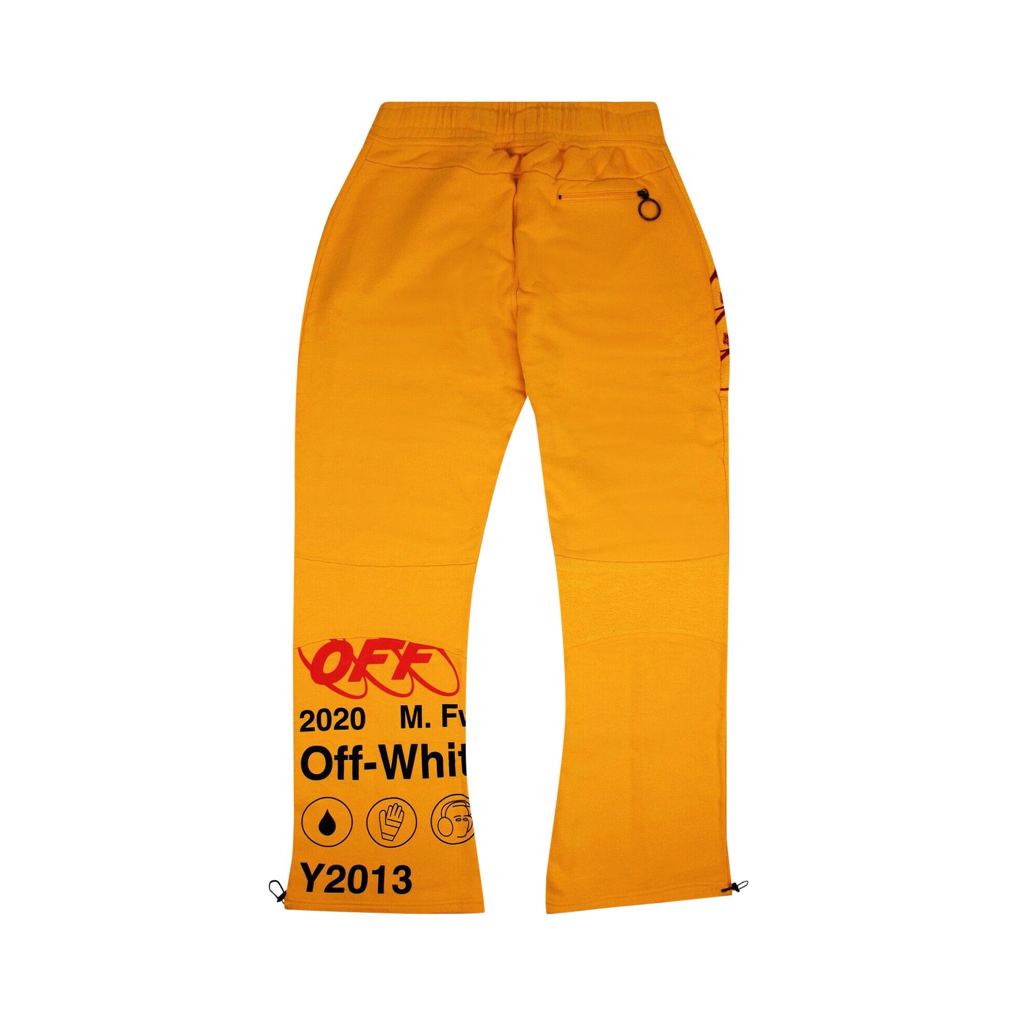Buy Off White Logo Track Sweatpants Yellow OMCH024F19E300166010 GOAT