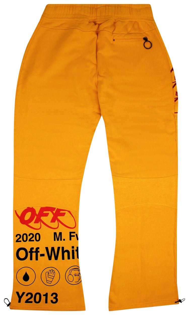 Off White Logo Track Sweatpants Yellow