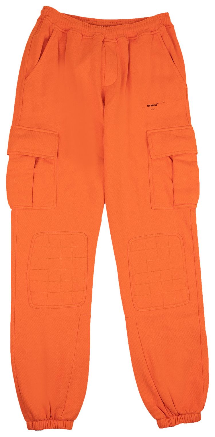 Off White Cargo Sweatpants Orange