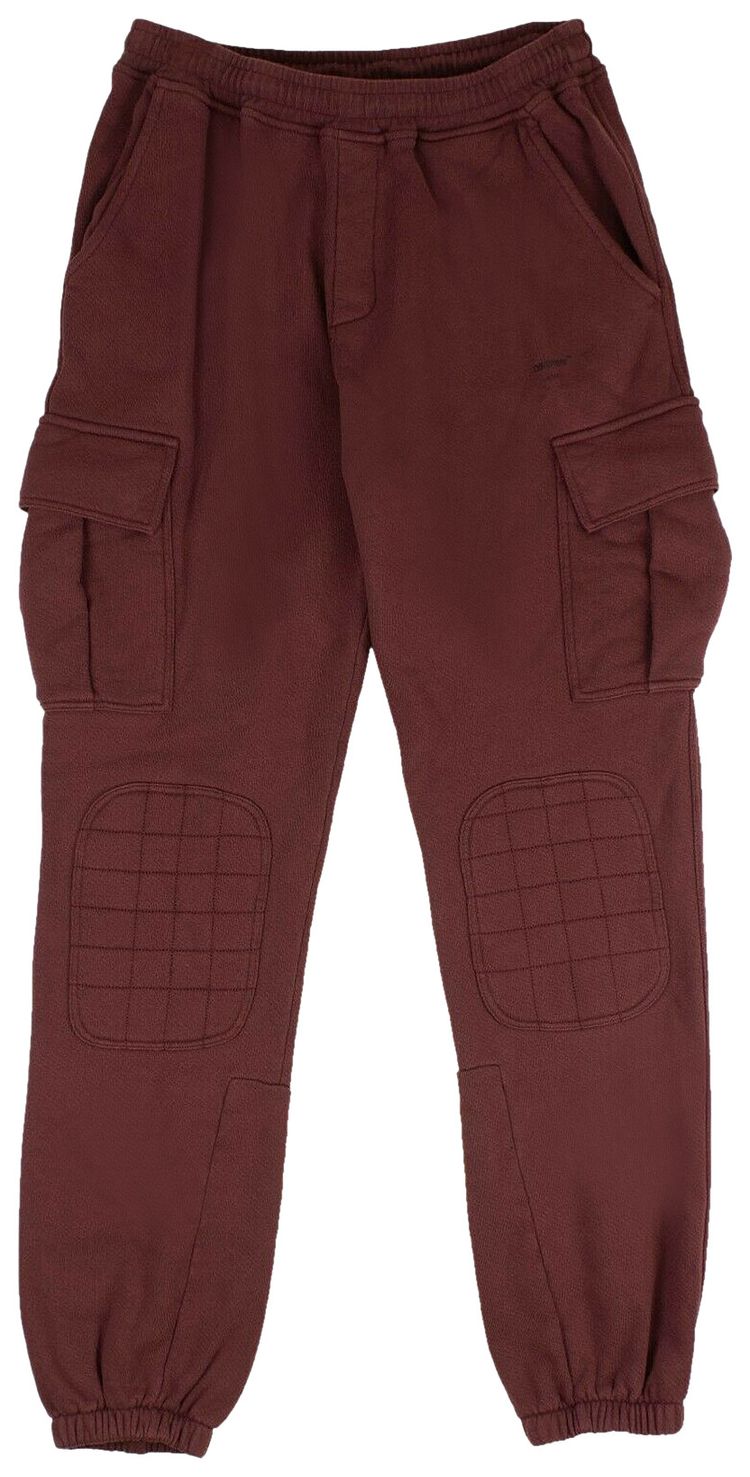 Off White Patched Sweatpants Burgundy
