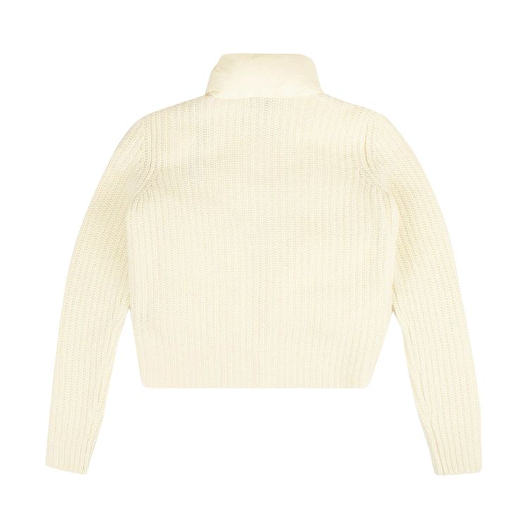 Moncler Wool Blend Quilted Cardigan White