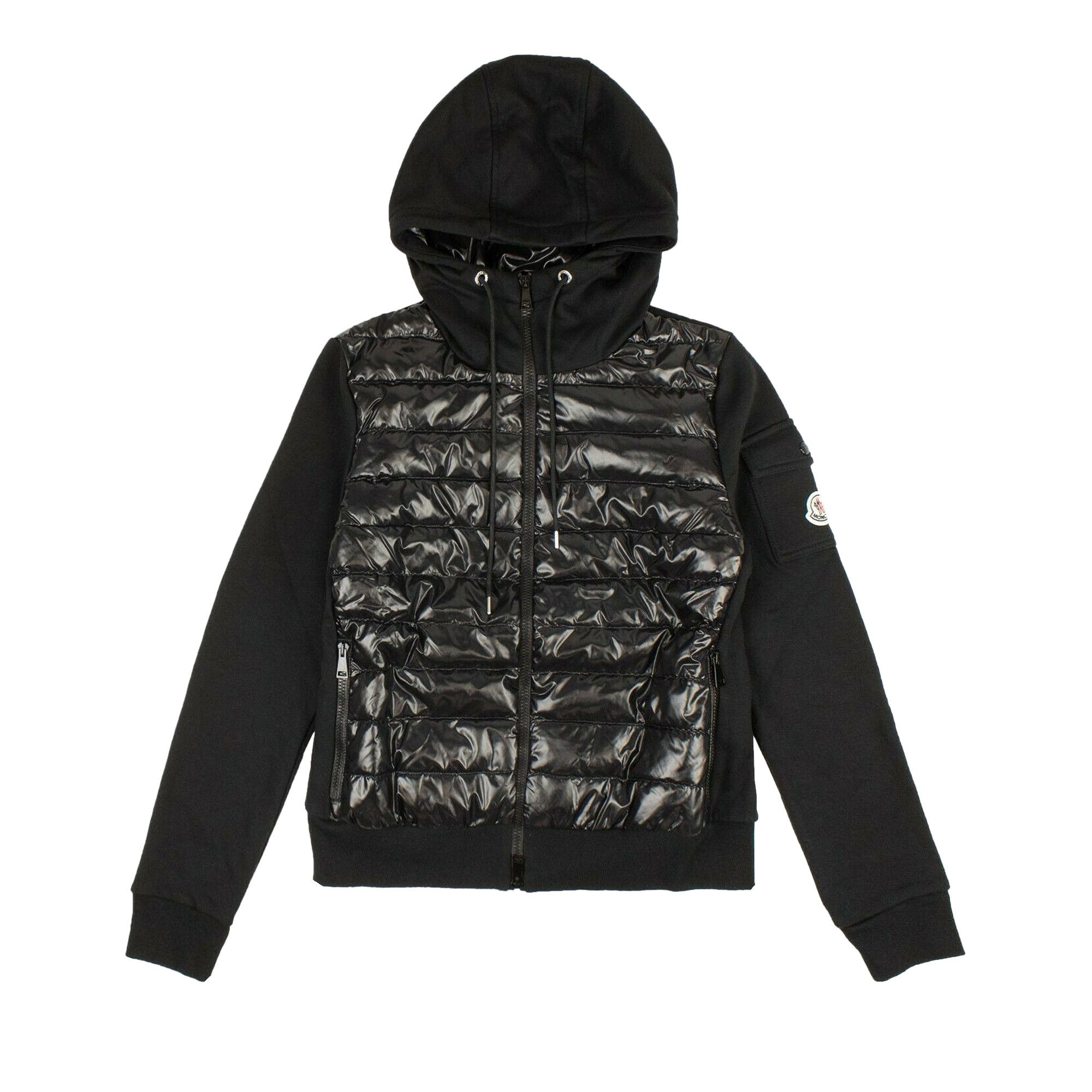 Moncler Quilted Zip Hoodie 'Black' | GOAT