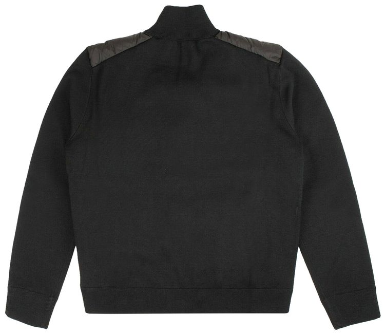 Moncler Chest Logo Padded Zip Up Sweatshirt Black