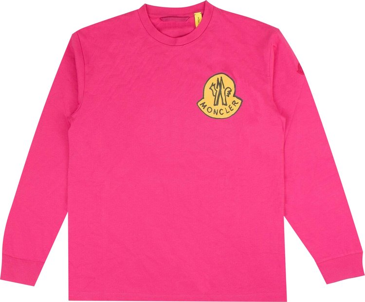 Moncler Cabaret Logo Long-Sleeve T-Shirt 'Pink'