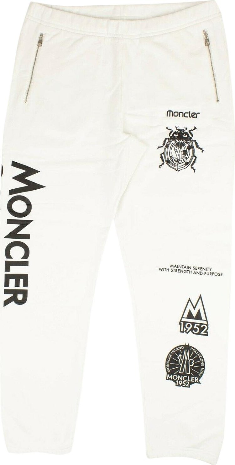 Moncler Logo Sweatpants 'White/Black'