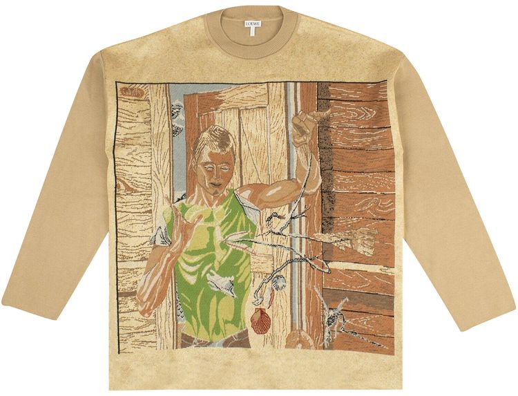 Loewe Jacquard Sweater Beige