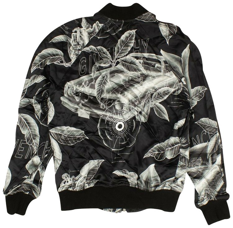 Givenchy Floral Schematics Viscose Bomber BlackWhite