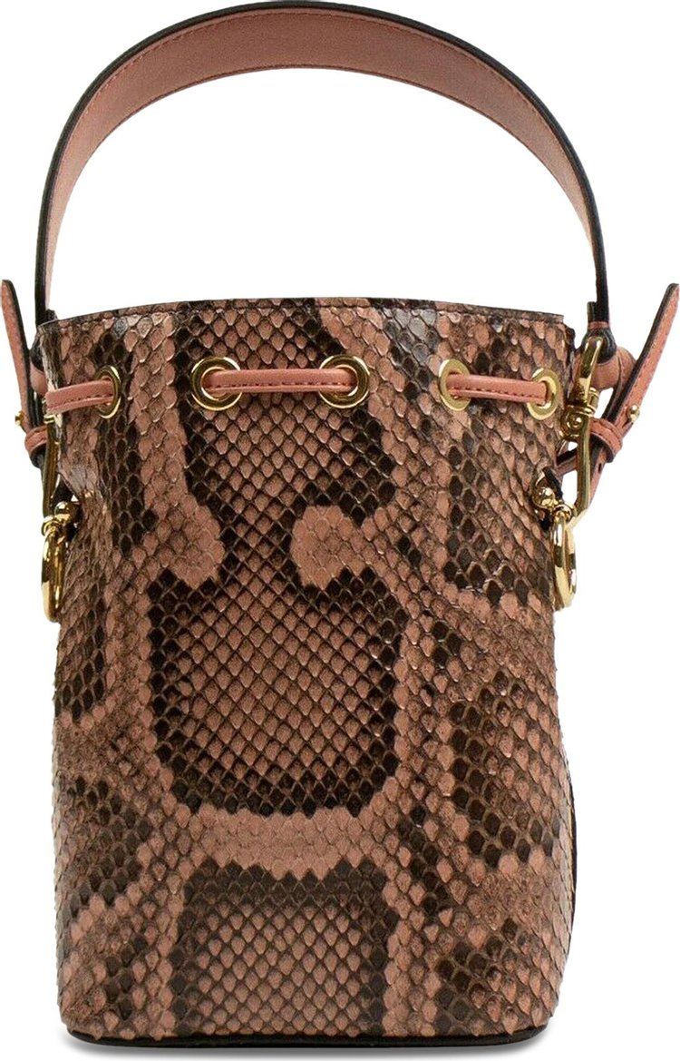 Fendi Mon Tresor Python Small Bucket Bag Pink