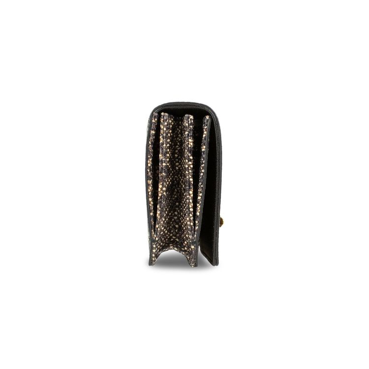 Dior Leather Embellished Pouchette Clutch Snakeskin