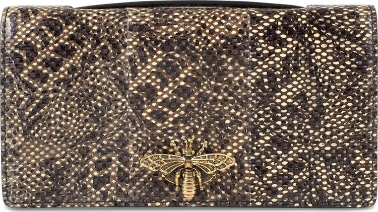 Dior Leather Embellished Pouchette Clutch 'Snakeskin'