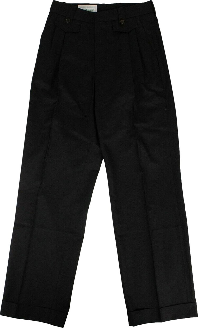 Buy Casablanca Ticket Pocket Pleat Pants 'Black' - MF20 TR 015 BLAC | GOAT