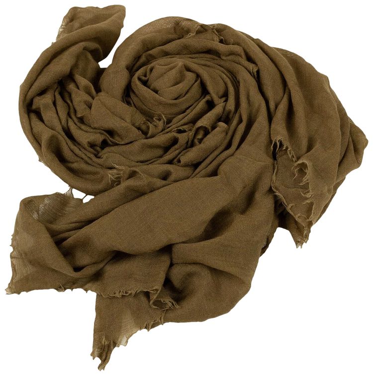 Rick Owens Cashmere Woven Pashmina Scarf Mustard