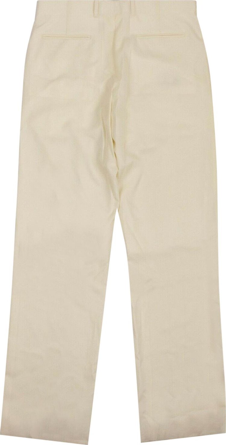 Dior Classic Wool Tailored Straight Leg Pants Ivory