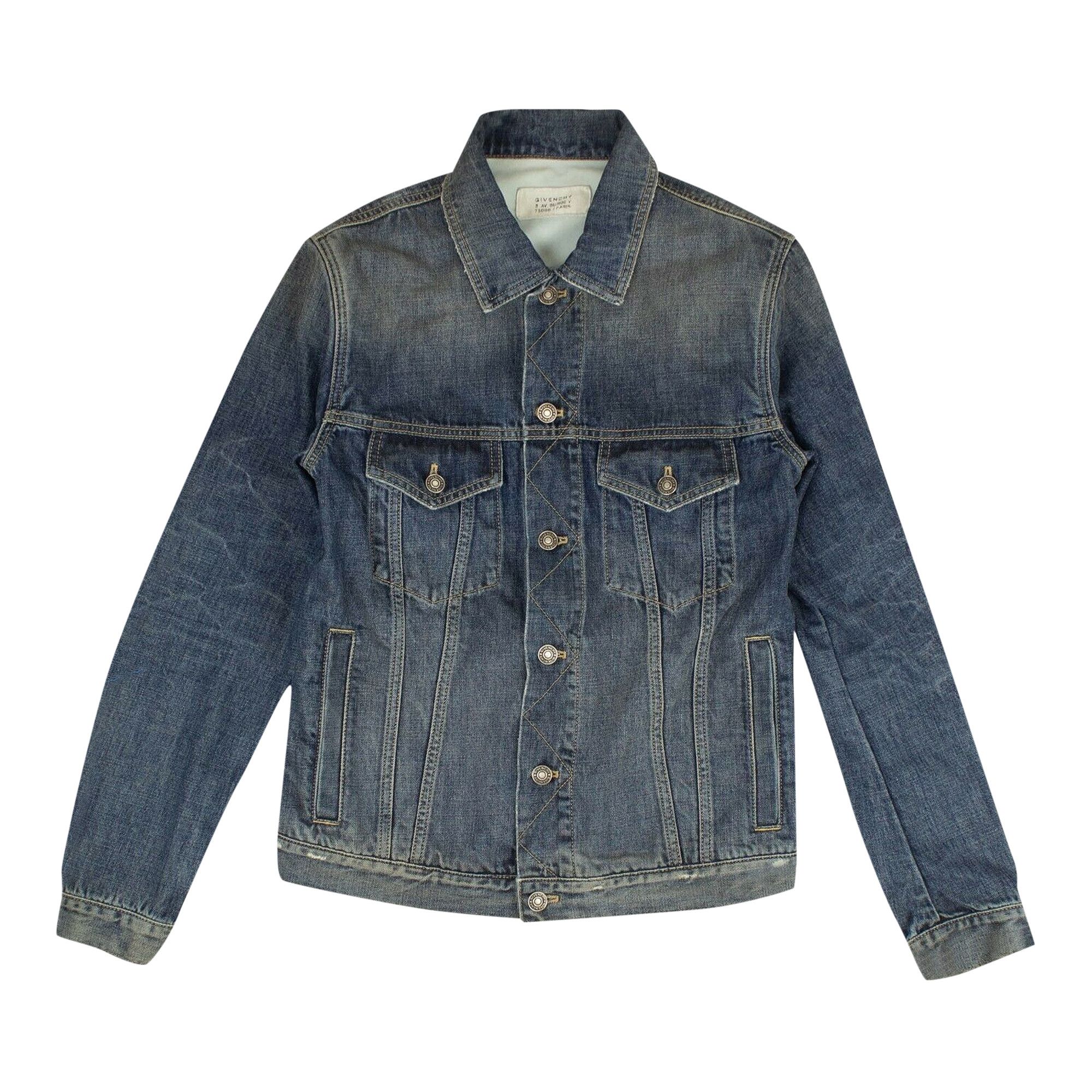 Buy Givenchy Logo Print Denim Jacket Medium Blue BM00CY50CN