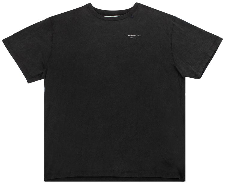 Off White Abstract Arrows Short Sleeve Over Tee Black  White