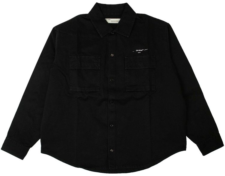 Off White Work Shirt Black  White