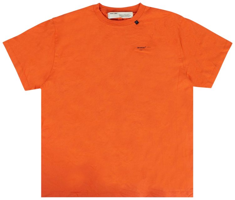 Off White Abstract Arrows Short Sleeve Over Tee Orange