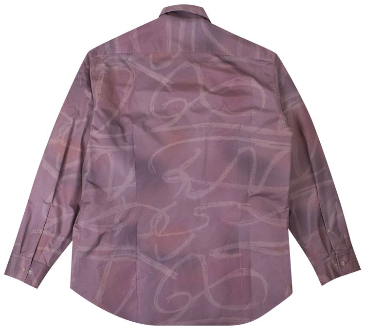 Off White Stiff Button Down Shirt Purple